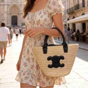 Celine women’s straw woven tote bags